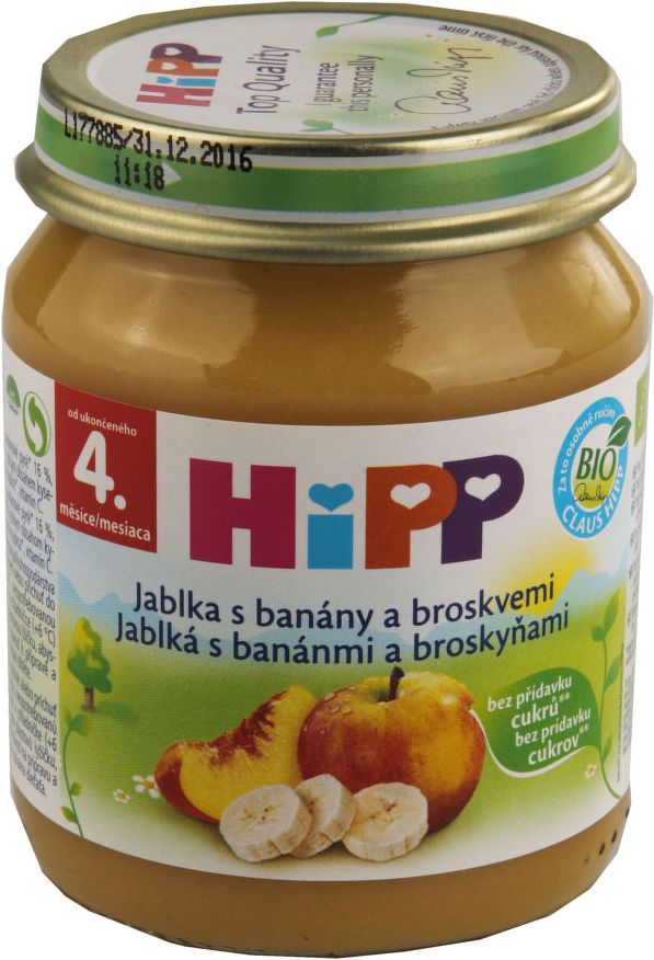 HiPP OVOCE BIO Jablka s banány a broskvemi 125g - obrázek 1
