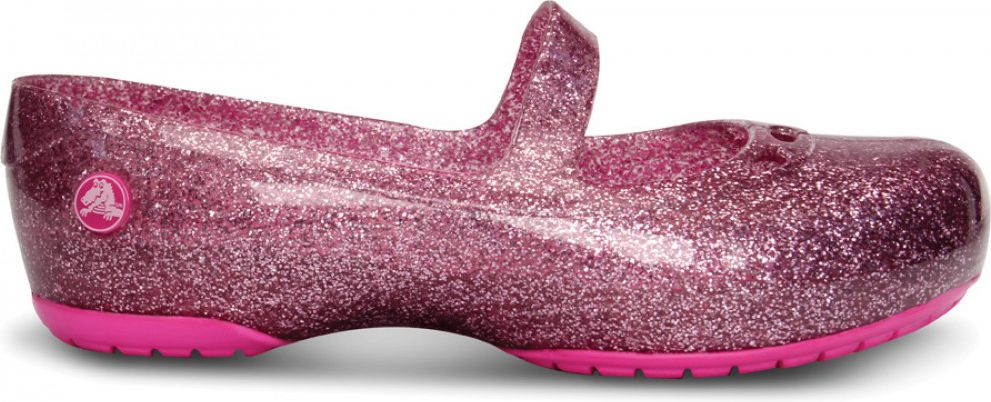 CROCS dětské balerínky Carlisa Glitter Flat Carnation/neon magenta - 23/24 - obrázek 1