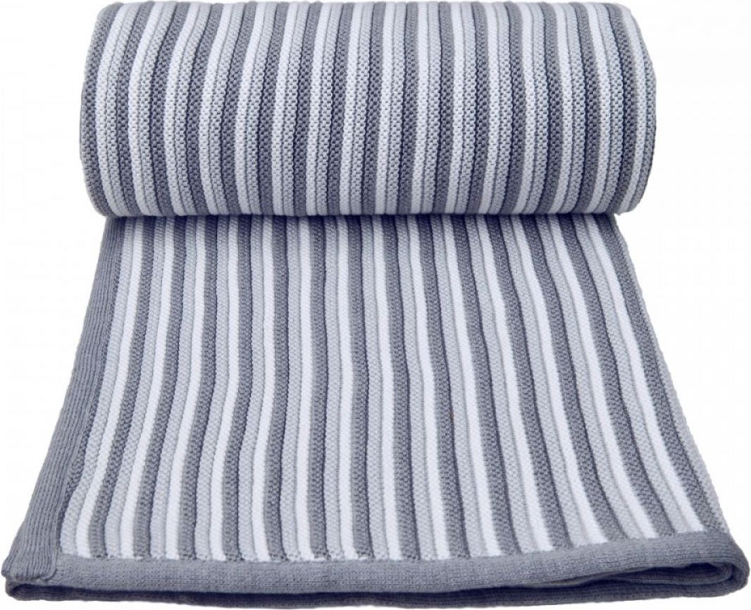 T-tomi Pletená deka, bílo - šedá - obrázek 1