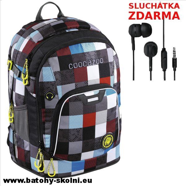 Školní batoh Coocazoo RayDay Checkmate Blue Red - Doprava Zdarma - obrázek 1
