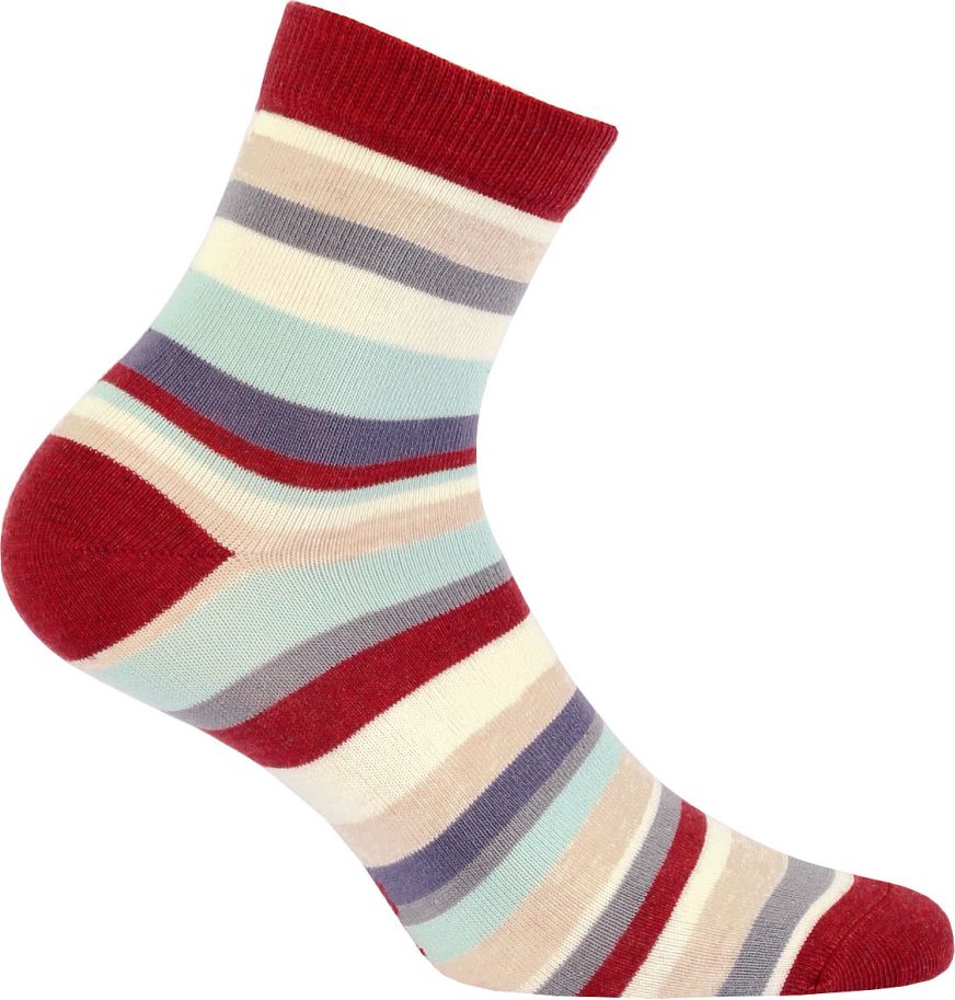 Dívčí ponožky WOLA PROUŽKY cihlové Velikost: 39-41 - obrázek 1
