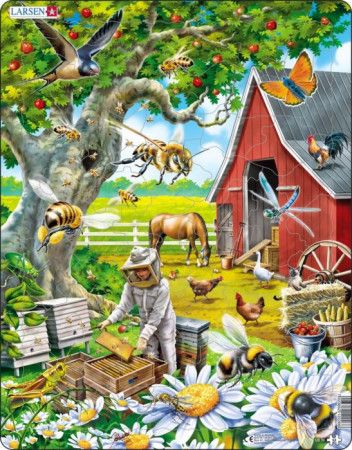 LARSEN Puzzle Včelař s úlem 53 dílků - obrázek 1