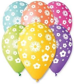 Balónek, kytičky, 30 cm, bal. 10 ks - obrázek 1