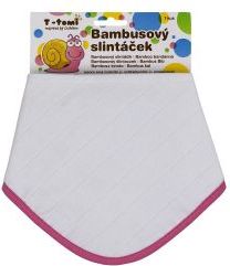 T-tomi Bambusový BIO slintáček 1 ks bílý růžový okraj - obrázek 1