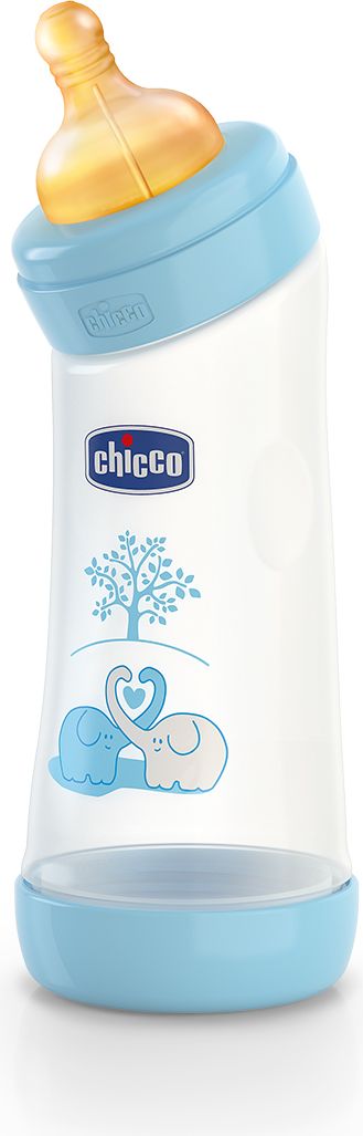 CHICCO Láhev zahnutá bez BPA Well-Being kaučukový dudlík modrá 250 ml - obrázek 1