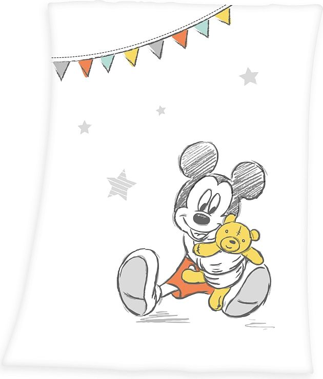 HERDING Soft fleece deka do kočárku Mickey 100% Polyester 75/100 cm - obrázek 1