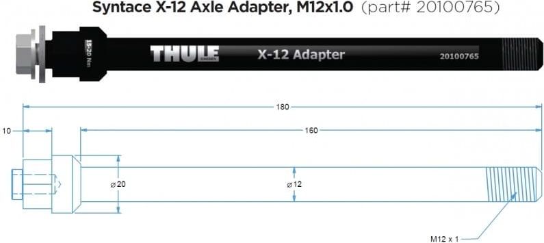 Thule Chariot Axle Syntace X-12 adapter uni - obrázek 2