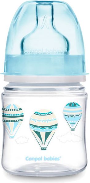 CANPOL BABIES Láhev se širokým hrdlem V oblacích 120 ml modrá - obrázek 1