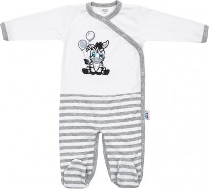 Kojenecký bavlněný overal New Baby Zebra exclusive, Bílá, 80 (9-12m) - obrázek 1