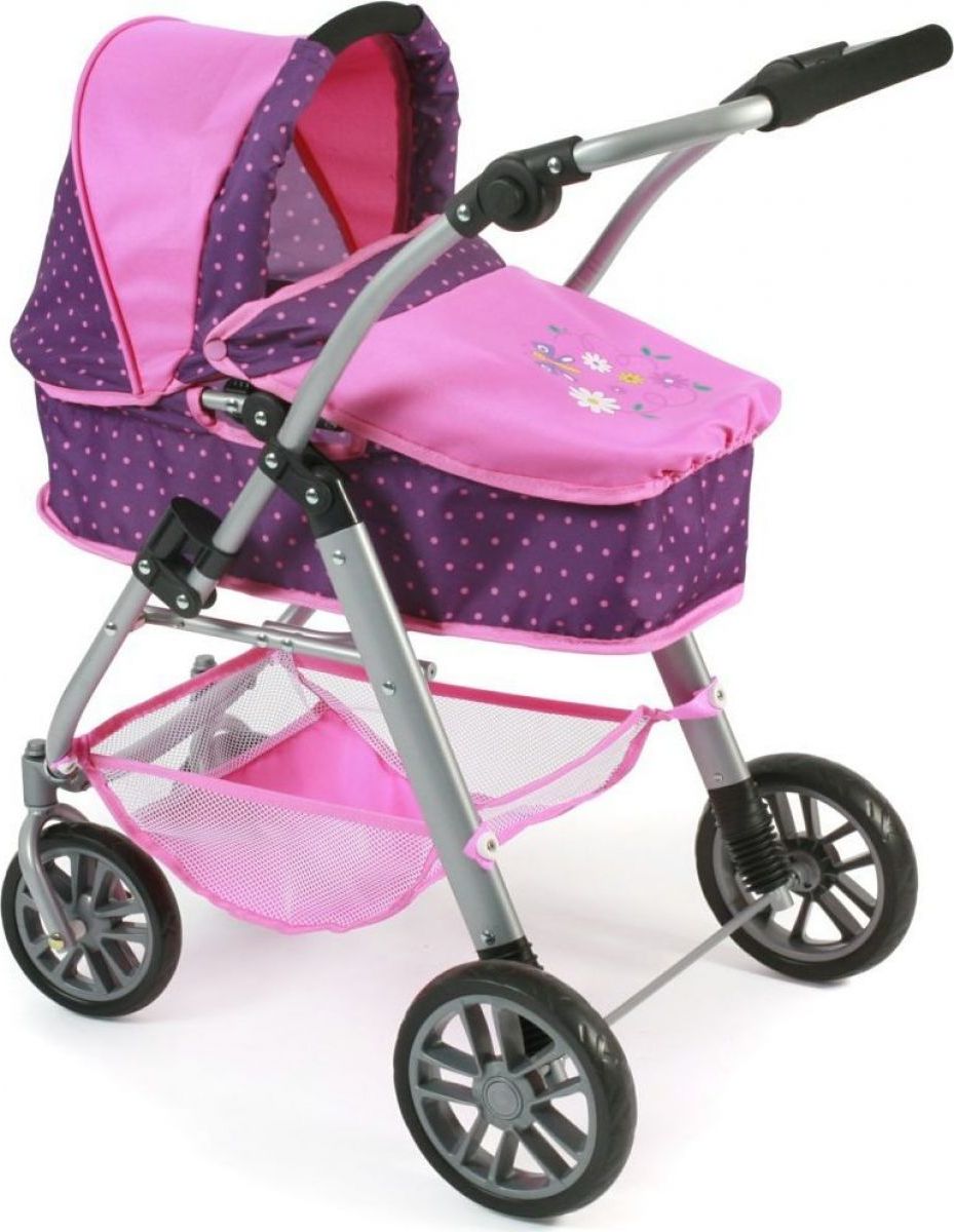 Bayer Chic Kočárek pro panenky Emilia - Dots purple pink - obrázek 1