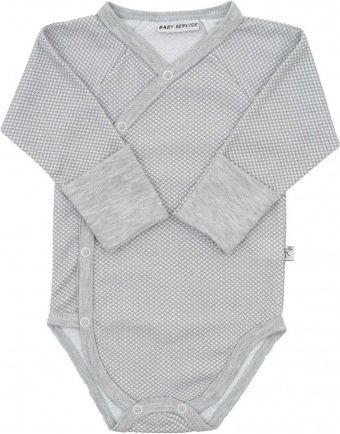 Kojenecké celorozepínací bavlněné body Baby Service Retro šedé, Šedá, 62 (3-6m) - obrázek 1