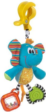 Závěsná plyšová hračka na kočárek, Playgro, slon - obrázek 1