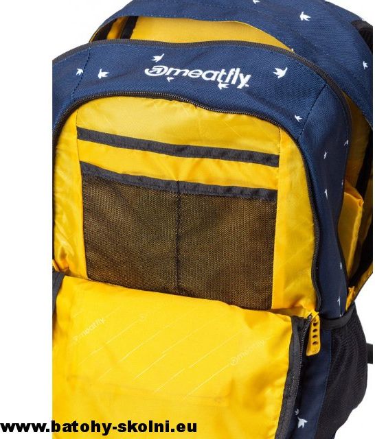 Studentský batoh Meatfly Basejumper 5 Birds Navy Black - Doprava Zdarma - obrázek 3