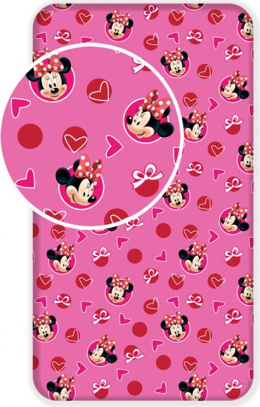 Jerry Fabrics Dětské prostěradlo z bavlny Minnie hearts - 90x200cm - obrázek 1