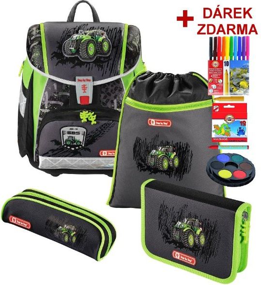 Školní aktovka Traktor TOUCH2 4-dílný set Hama Step by Step - obrázek 1