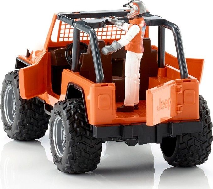 Bruder oranžové auto jeep s řidičem - obrázek 3