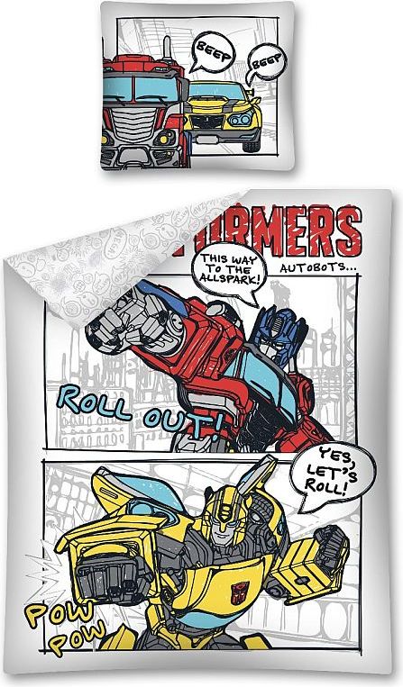 DETEXPOL Povlečení Transformers komiks Bavlna 140/200, 70/80 cm - obrázek 1