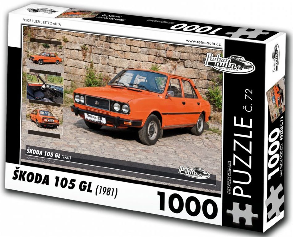 RETRO-AUTA Puzzle č. 72 Škoda 105 GL (1981) 1000 dílků - obrázek 1