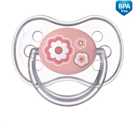 Dětské šidítko, Canpol, 6-18m silikonové symetrické, Newborn Baby, Květinka - obrázek 1