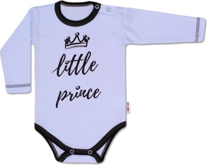 Baby Nellys Baby Nellys Body dlouhý rukáv,  Little Prince - modré, vel. 68 68 (4-6m) - obrázek 1