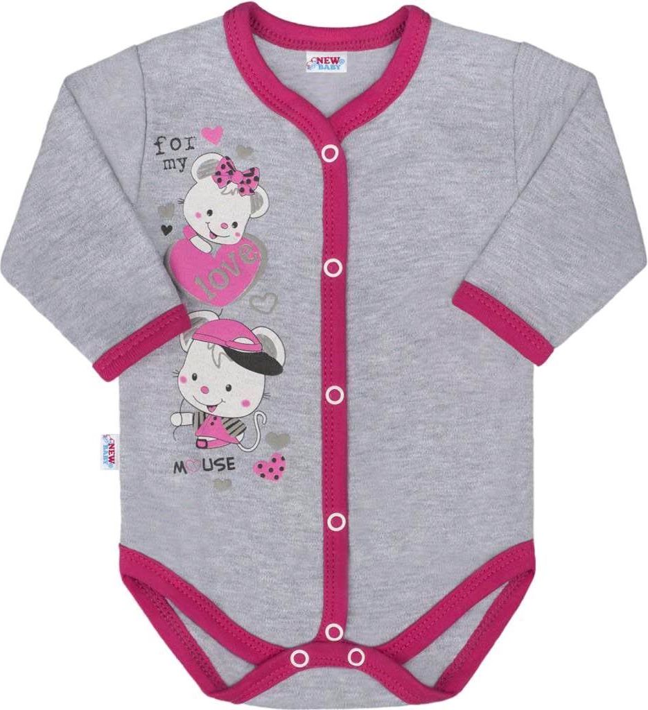 Dětské celorozepínací body New Baby Love Mouse 52 - obrázek 1