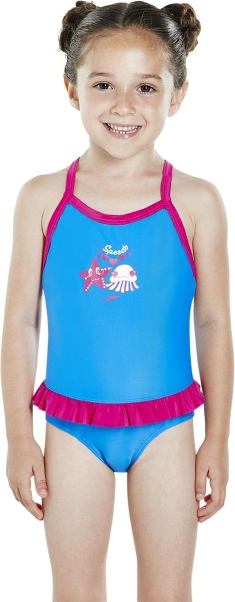 Speedo Fantasy Flower Frill Suit - neon blue/electric pink/white 74-80 - obrázek 2