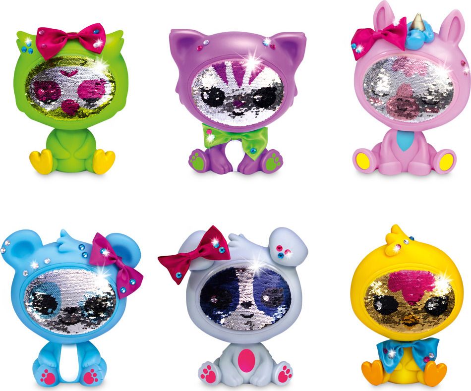 TM TOYS Zvířátko/Panenka ZEQUINS s flitry plast 15cm asst 6 druhů v boxu - obrázek 1