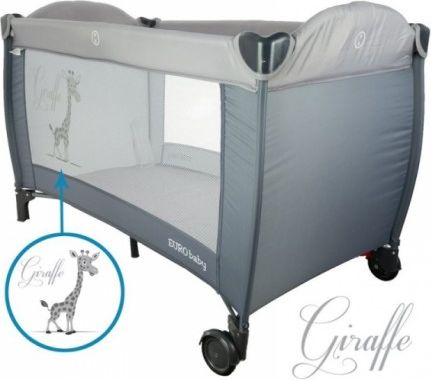 Dětská cestovní postýlka Giraffe - šedá - obrázek 1