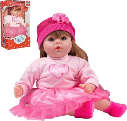 Slovensky mluvící a zpívající dětská panenka PlayTo Tina 46 cm, Růžová - obrázek 1