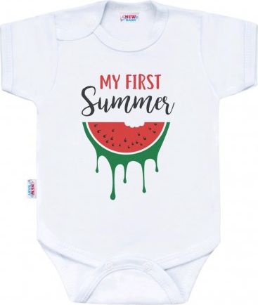 Body s potiskem New Baby My first Summer, Červená, 80 (9-12m) - obrázek 1
