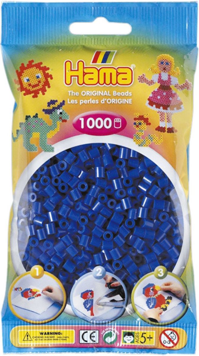 Hama H207-08 Zažehlovací korálky Midi modré 1000 ks - obrázek 1