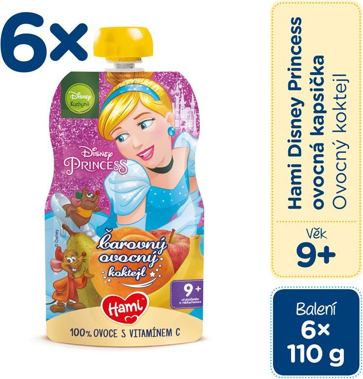 Hami Disney Princess ovocný koktejl kapsička 6x110 g - obrázek 2
