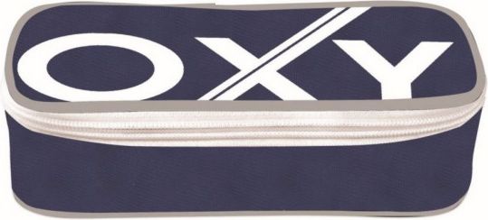 OXYBAG Školní penál etue komfort jednopatrový Blue Line White - obrázek 1