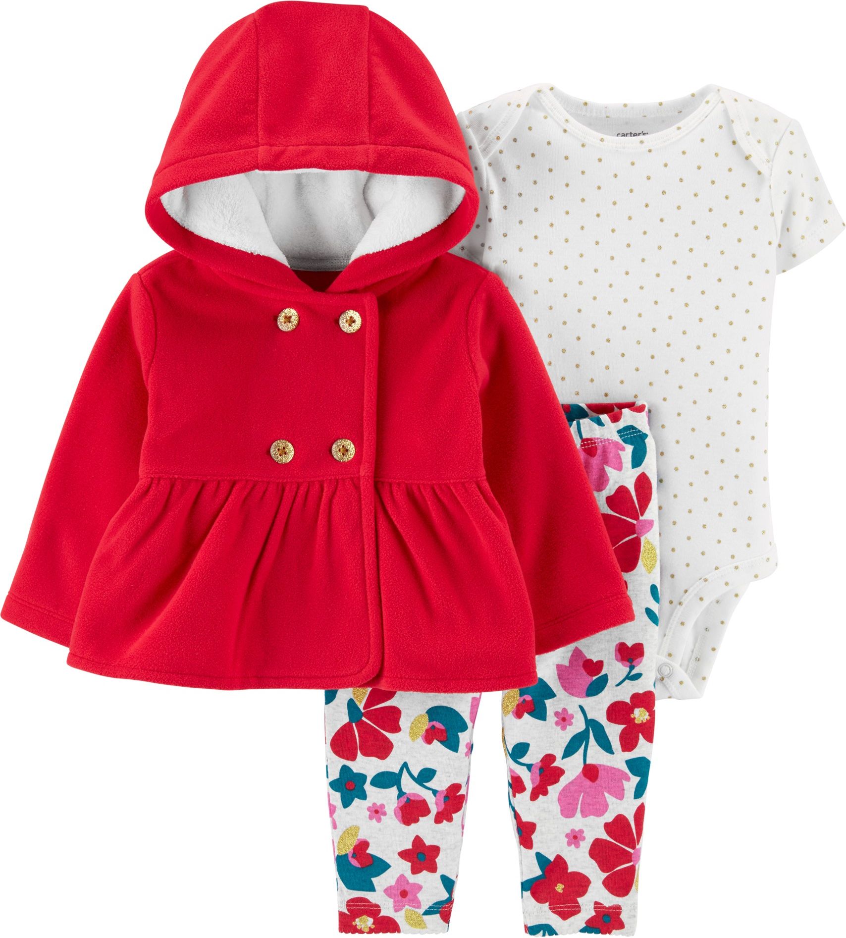 CARTER'S Set 3-dílný Květiny, 9m, vel.74 - obrázek 1