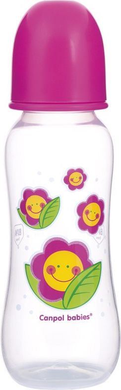 Kojenecká láhev Canpol Babies Happy Garden 250ml růžová - obrázek 1