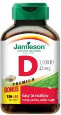 Jamieson Vitamín D3 1000 IU 180 kapslí - obrázek 1