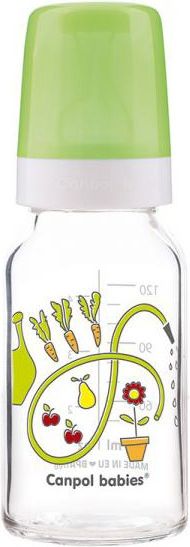 Kojenecká láhev skleněná Canpol babies 120ml zelená 42/202 - obrázek 1