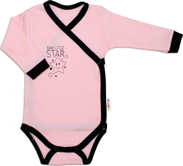 Baby Nellys Baby Nellys 2-dílná sada body dl. rukáv + polodupačky, růžová - Baby Little Star, vel. 56 56 (1-2m) - obrázek 3