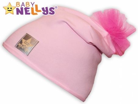 Bavlněná čepička Tutu květinka Baby Nellys ® - sv. růžová - obrázek 1