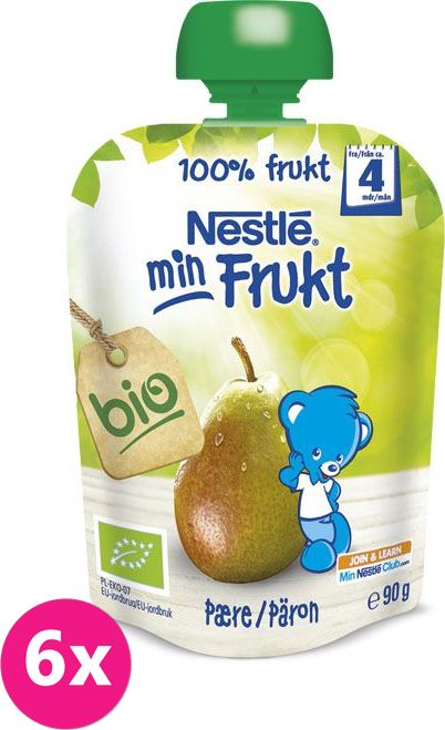 6x NESTLÉ Bio ovocná kapsička - Hruška (90 g) - obrázek 1