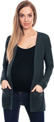 Be MaaMaa Těhotenský svetřík, kardigan s kapsami - grafitový - obrázek 1