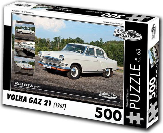 RETRO-AUTA Puzzle č. 63 Volha GAZ 21 (1967) 500 dílků - obrázek 1