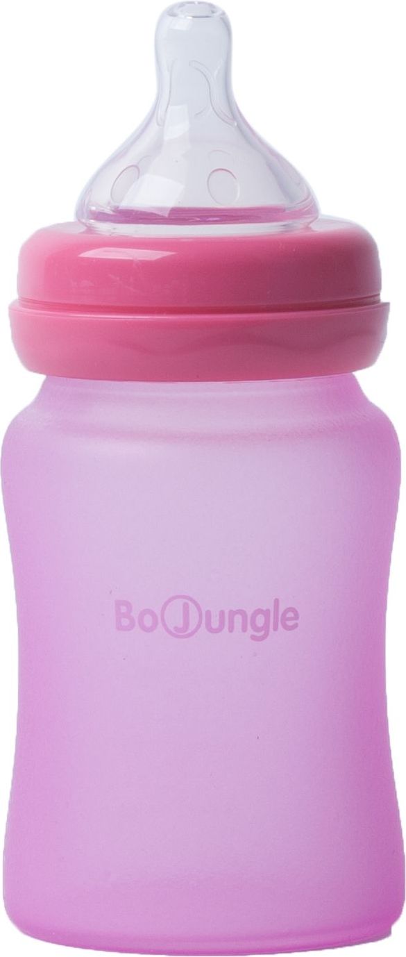 BO JUNGLE Skleněná láhev B-Thermo 150ml Pink - obrázek 1