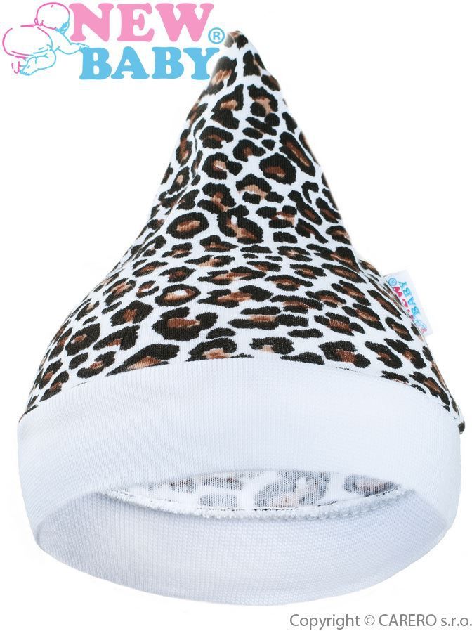 Kojenecká čepička New Baby Leopardík hnědá 56 (0-3m) - obrázek 1