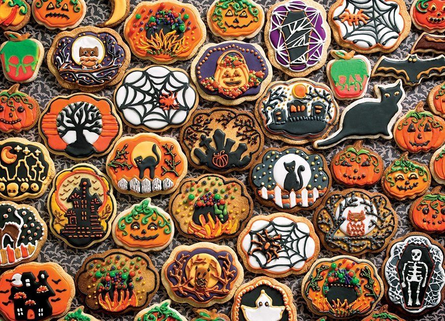 COBBLE HILL Rodinné puzzle Halloweenské perníčky 350 dílků - obrázek 1