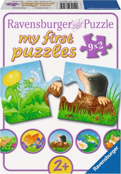 RAVENSBURGER Moje první puzzle Zvířátka na zahrádce 9x2 dílky - obrázek 1