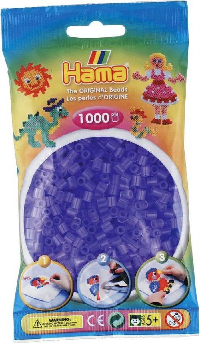 Hama H207-74 Průhledné fialové korálky 1000 ks Midi - obrázek 1