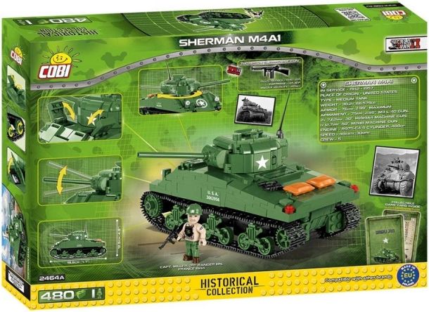Cobi 2464A II WW M4A1 Sherman, 480 k, 1 f - obrázek 2