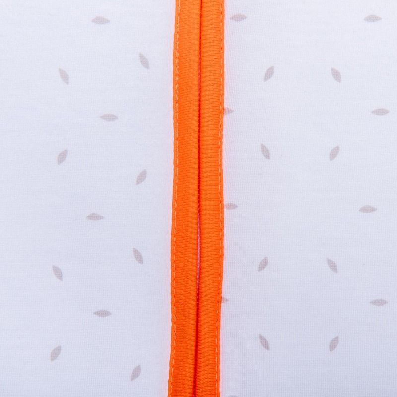 Natulino dětský zimní spací pytel pro miminko, NATURAL WHITE LITTLE GREY LEAVES / ORANGE, 3vrstvý, S (0 - 6 měsíců) - obrázek 3