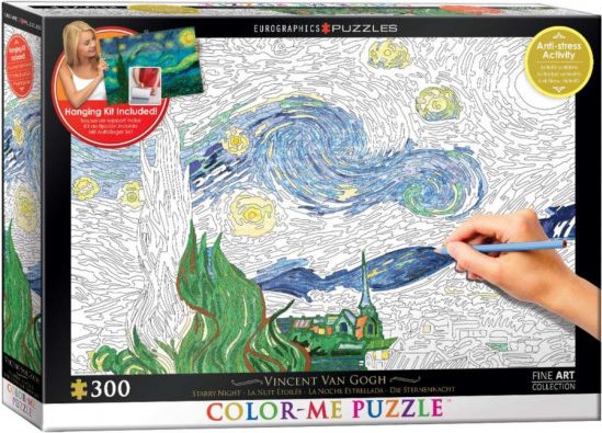 EUROGRAPHICS Color me puzzle Hvězdná noc 300 dílků + sada na zavěšení - obrázek 1
